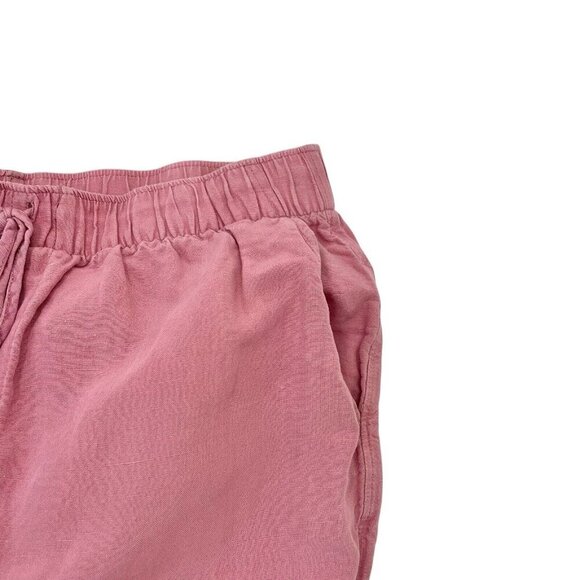 Abercrombie & Fitch Linen Blend Wide Leg Cropped Ankle Pant Pink size Medium - Picture 2 of 8